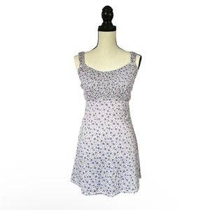 Vintage Y2K Genevieve Ditsy Floral Mini Dress Sleeveless 90s Fairycore Summer XS